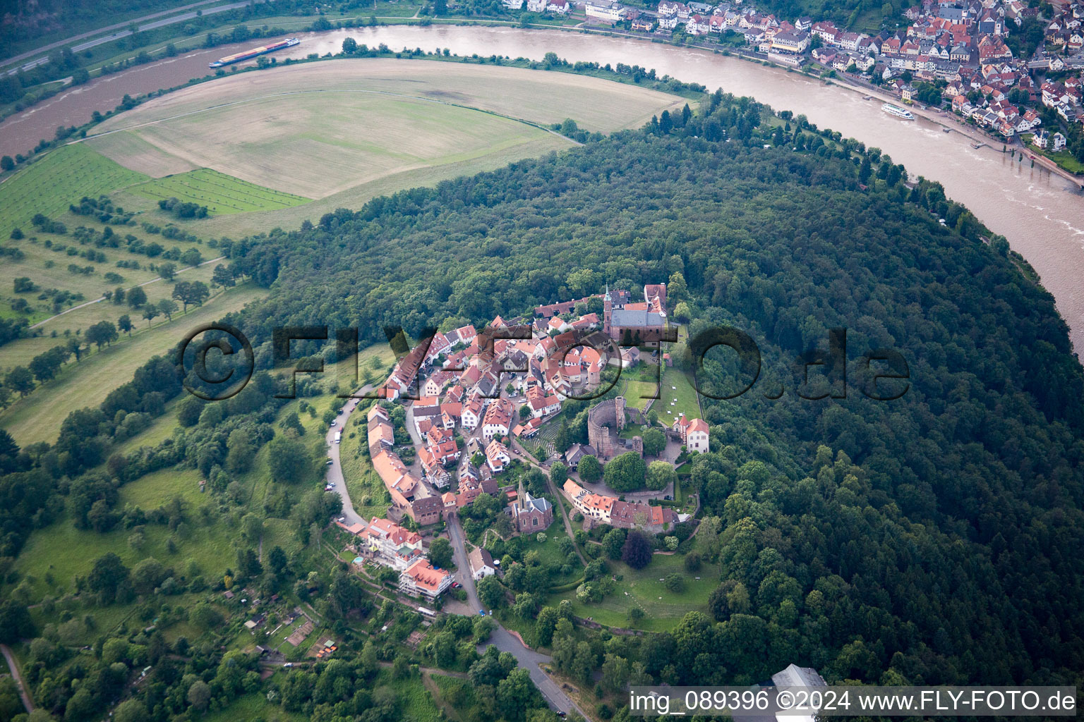 Vue aérienne de Dilsberg dans le département Bade-Wurtemberg, Allemagne