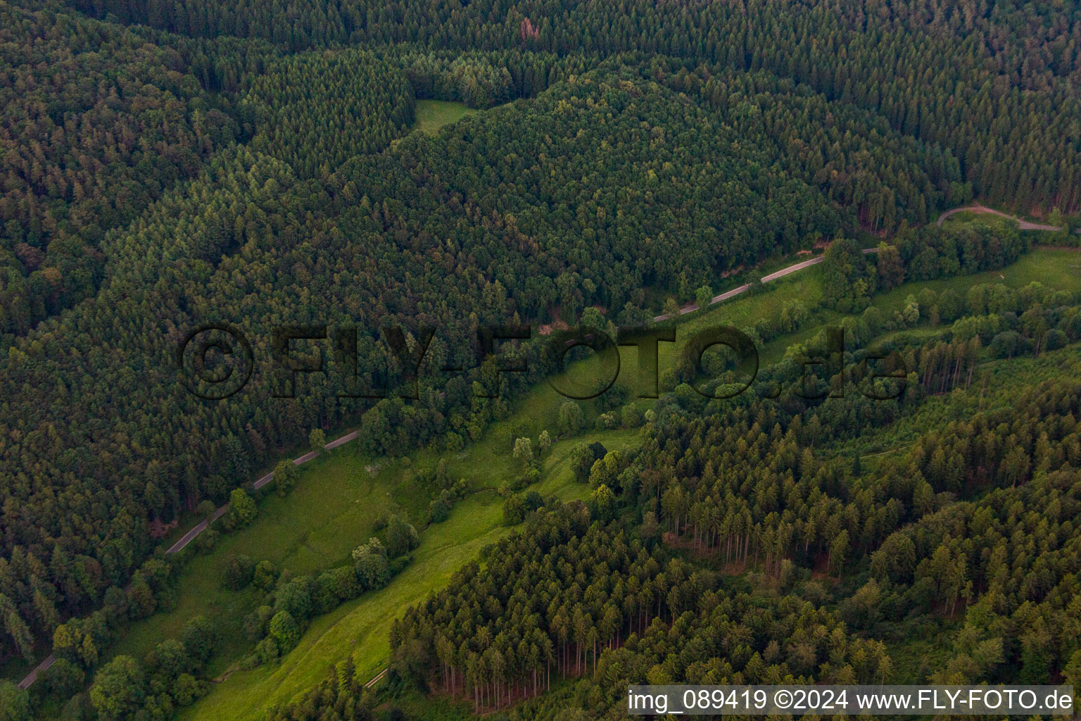 Vue aérienne de Langenthal à le quartier Brombach in Eberbach dans le département Bade-Wurtemberg, Allemagne