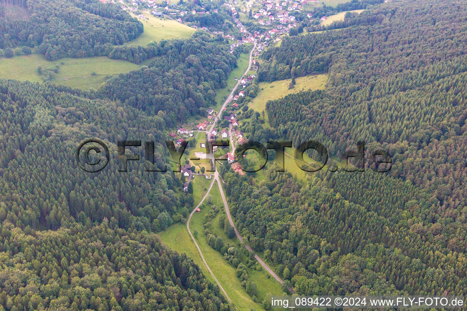 Photographie aérienne de Langenthal à le quartier Brombach in Eberbach dans le département Bade-Wurtemberg, Allemagne