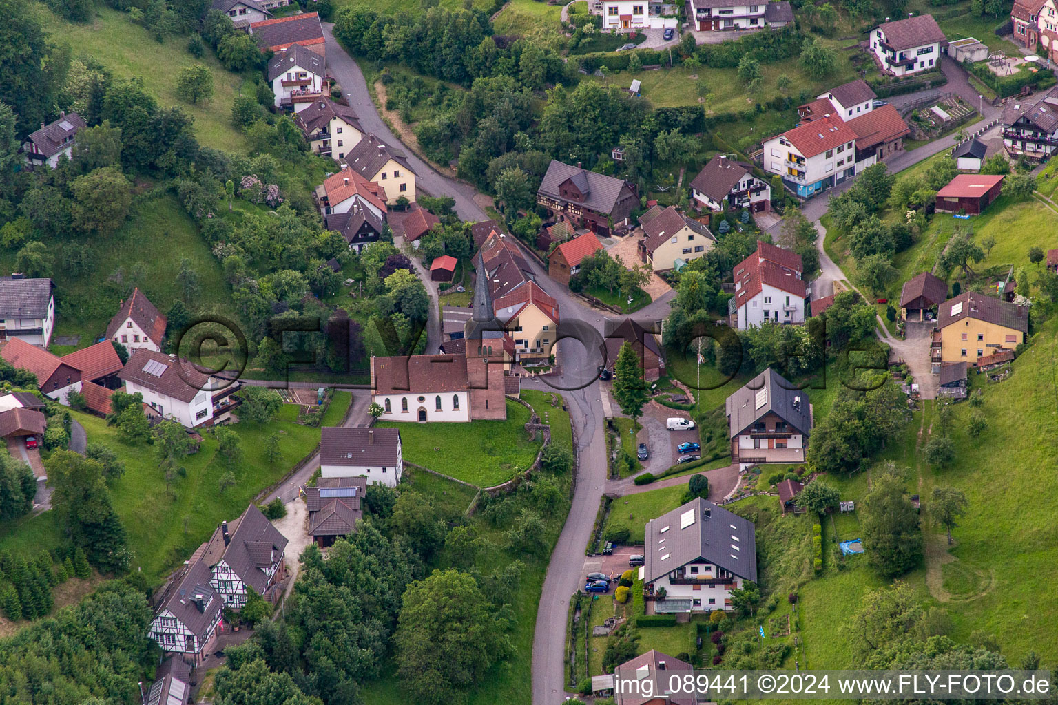 Quartier Brombach in Eberbach dans le département Bade-Wurtemberg, Allemagne depuis l'avion