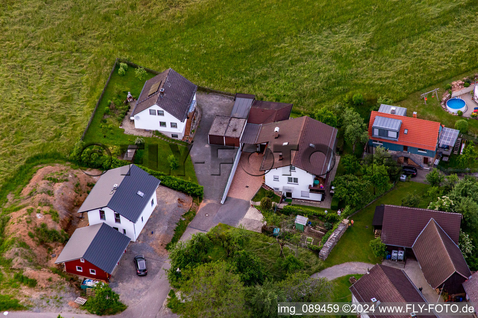 Quartier Brombach in Eberbach dans le département Bade-Wurtemberg, Allemagne d'en haut