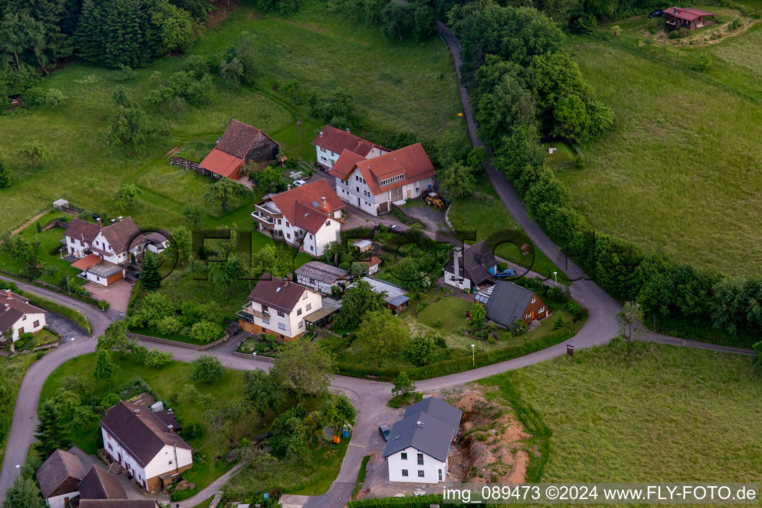 Quartier Brombach in Eberbach dans le département Bade-Wurtemberg, Allemagne vu d'un drone