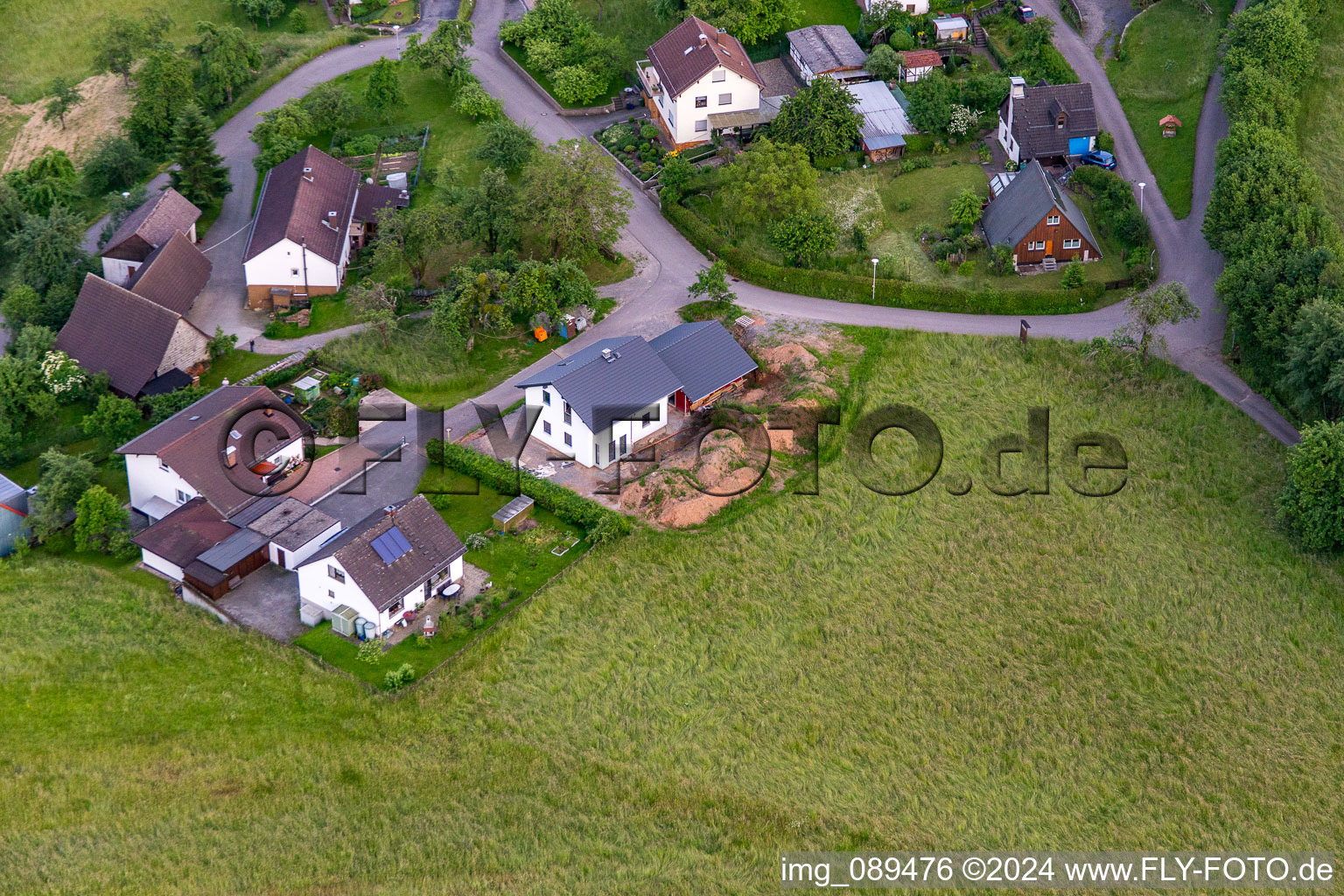 Vue oblique de Quartier Brombach in Eberbach dans le département Bade-Wurtemberg, Allemagne