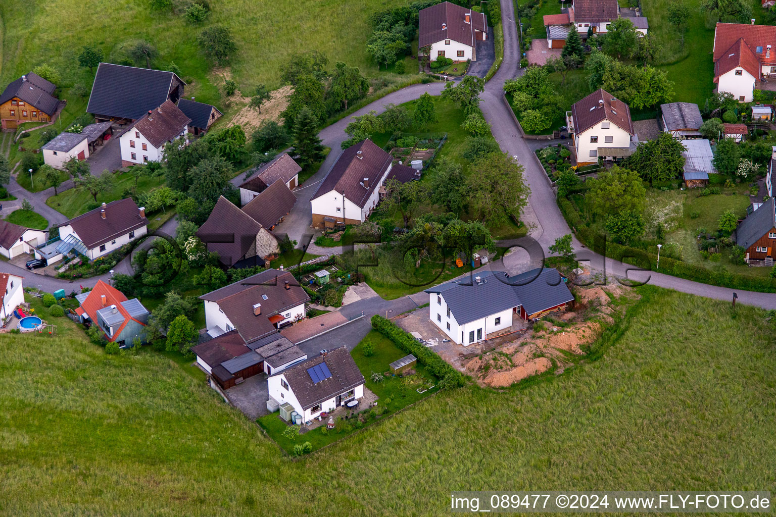 Quartier Brombach in Eberbach dans le département Bade-Wurtemberg, Allemagne d'en haut