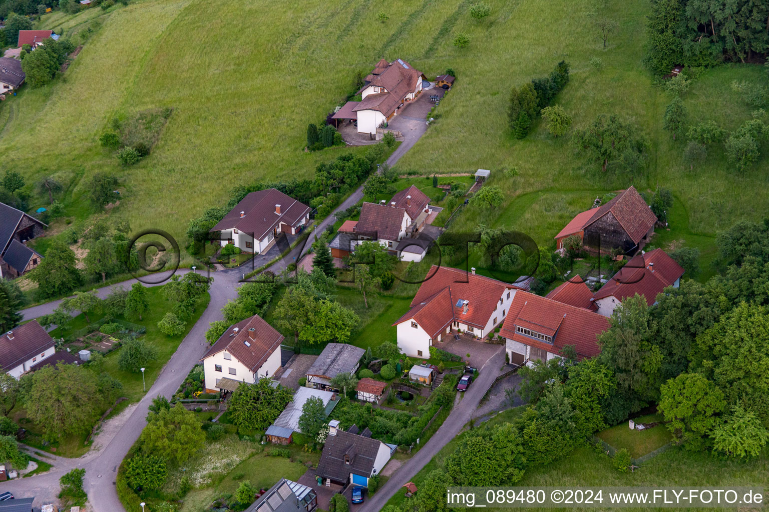 Quartier Brombach in Eberbach dans le département Bade-Wurtemberg, Allemagne vue d'en haut