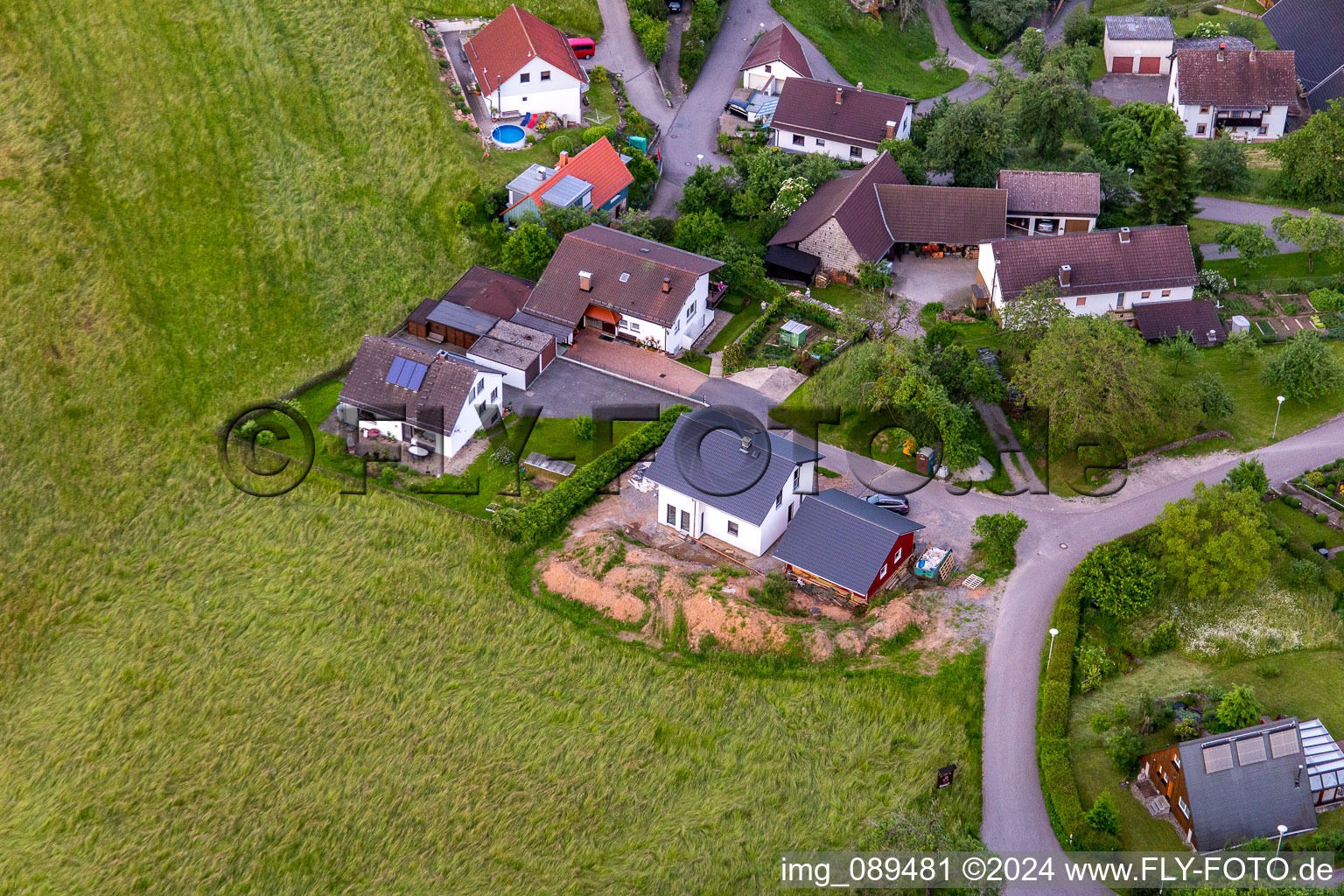 Quartier Brombach in Eberbach dans le département Bade-Wurtemberg, Allemagne depuis l'avion