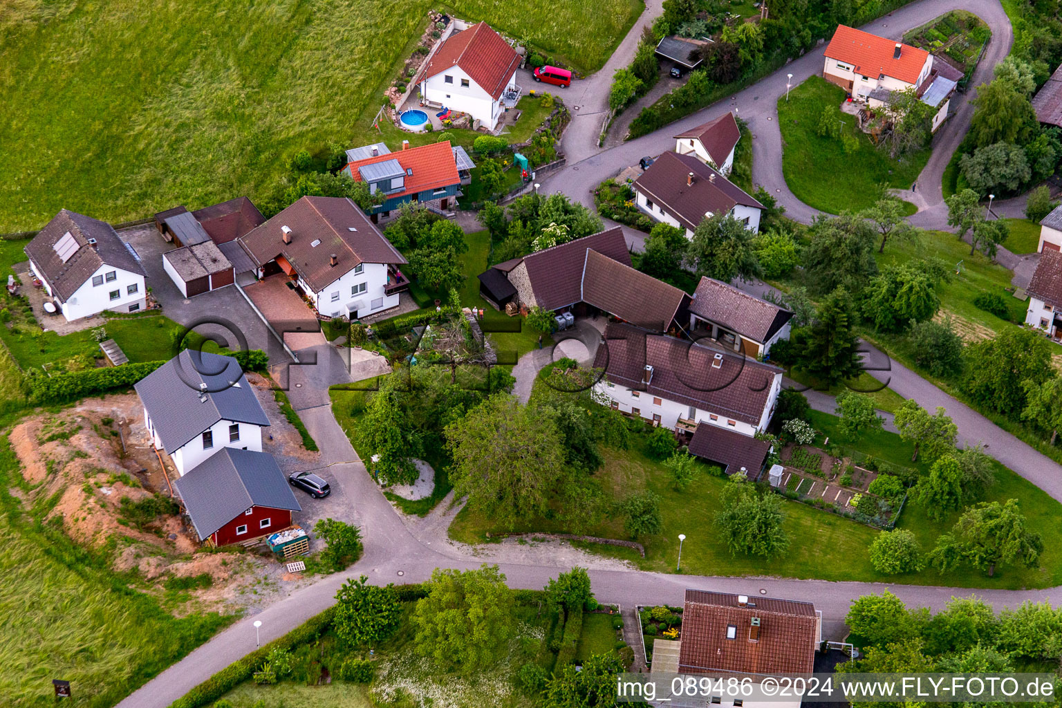 Quartier Brombach in Eberbach dans le département Bade-Wurtemberg, Allemagne vue du ciel