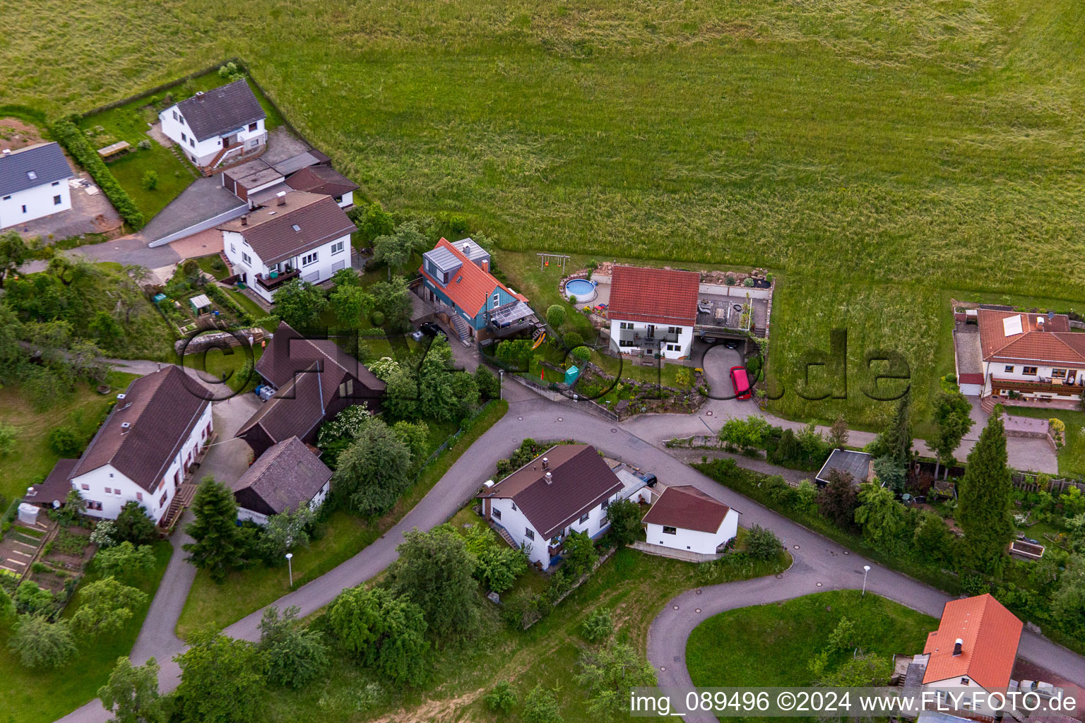 Vue oblique de Quartier Brombach in Eberbach dans le département Bade-Wurtemberg, Allemagne