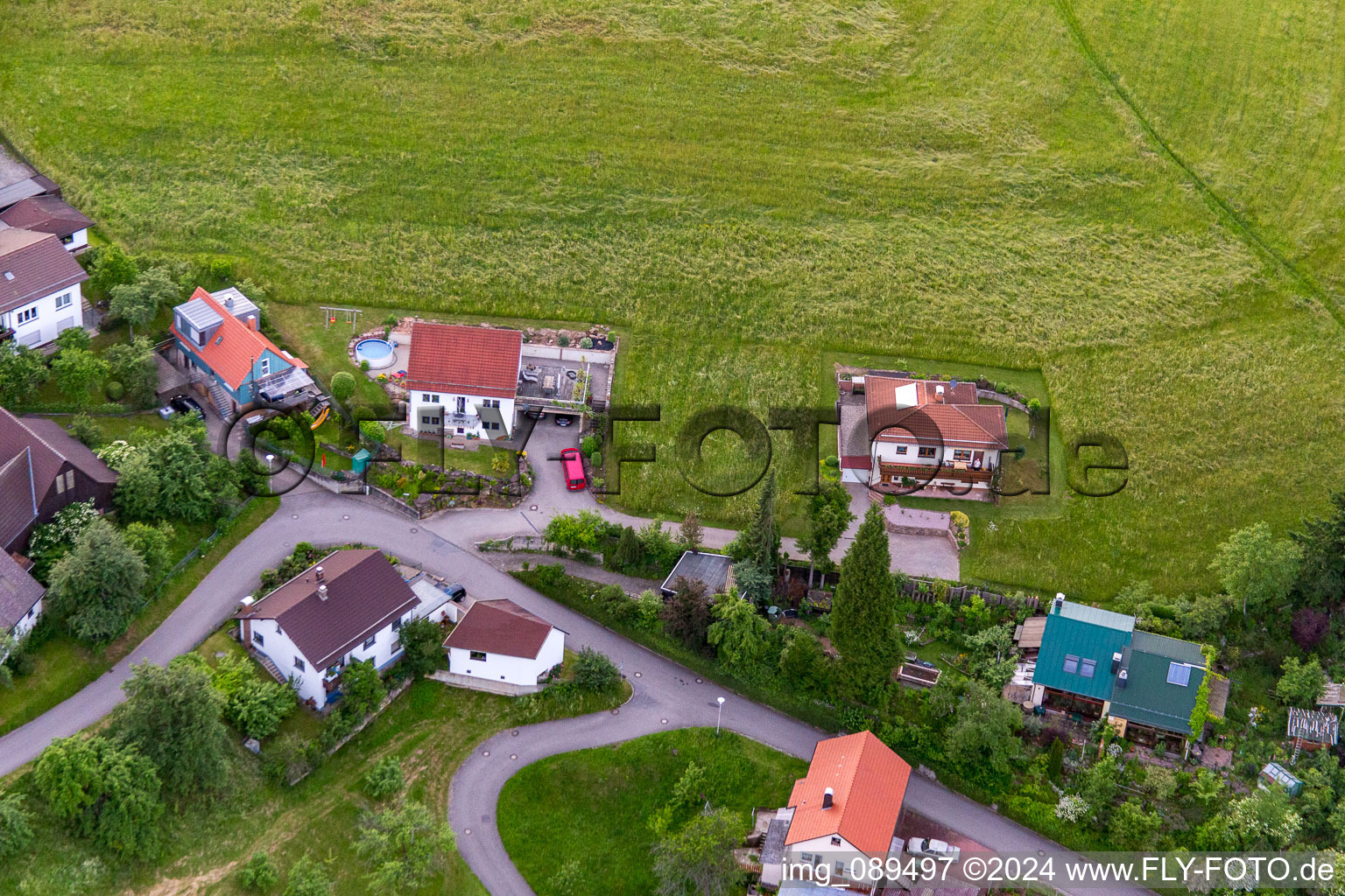 Quartier Brombach in Eberbach dans le département Bade-Wurtemberg, Allemagne d'en haut