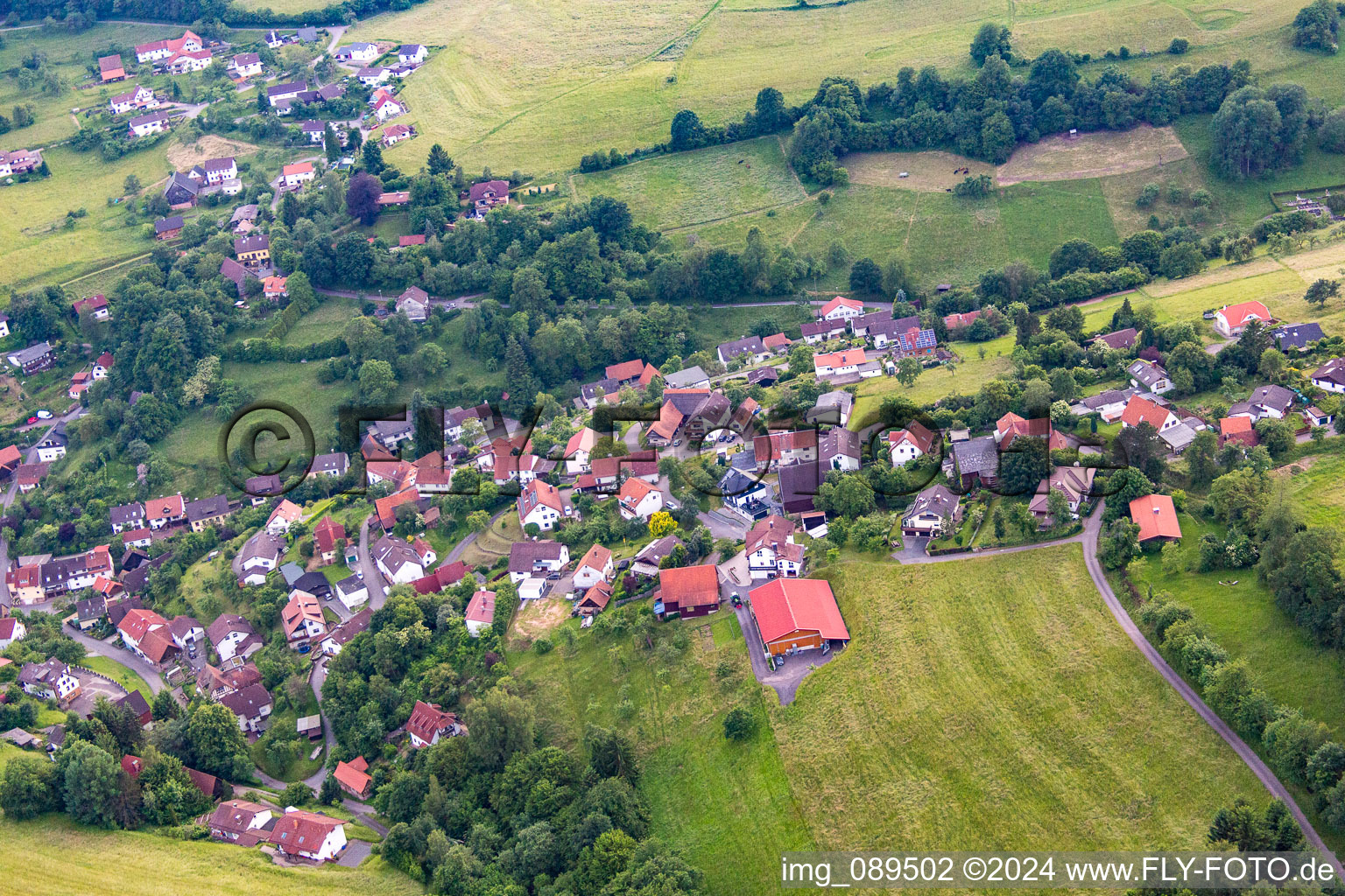 Quartier Brombach in Eberbach dans le département Bade-Wurtemberg, Allemagne vue du ciel