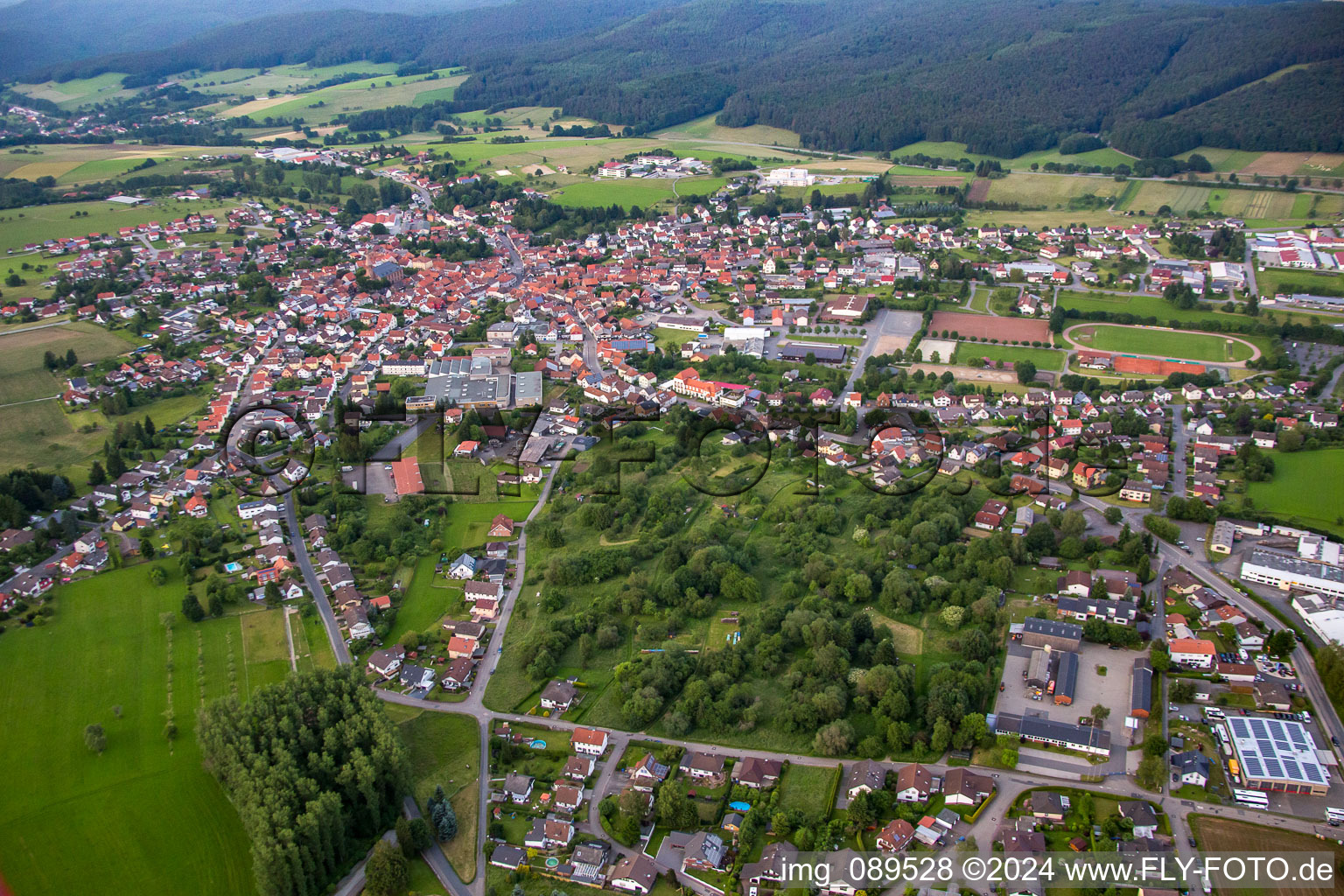 Vue oblique de Quartier Beerfelden in Oberzent dans le département Hesse, Allemagne