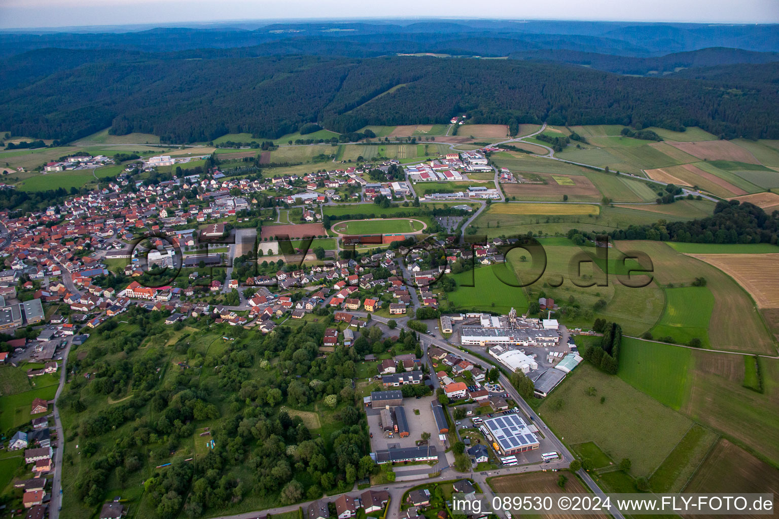 Quartier Beerfelden in Oberzent dans le département Hesse, Allemagne hors des airs