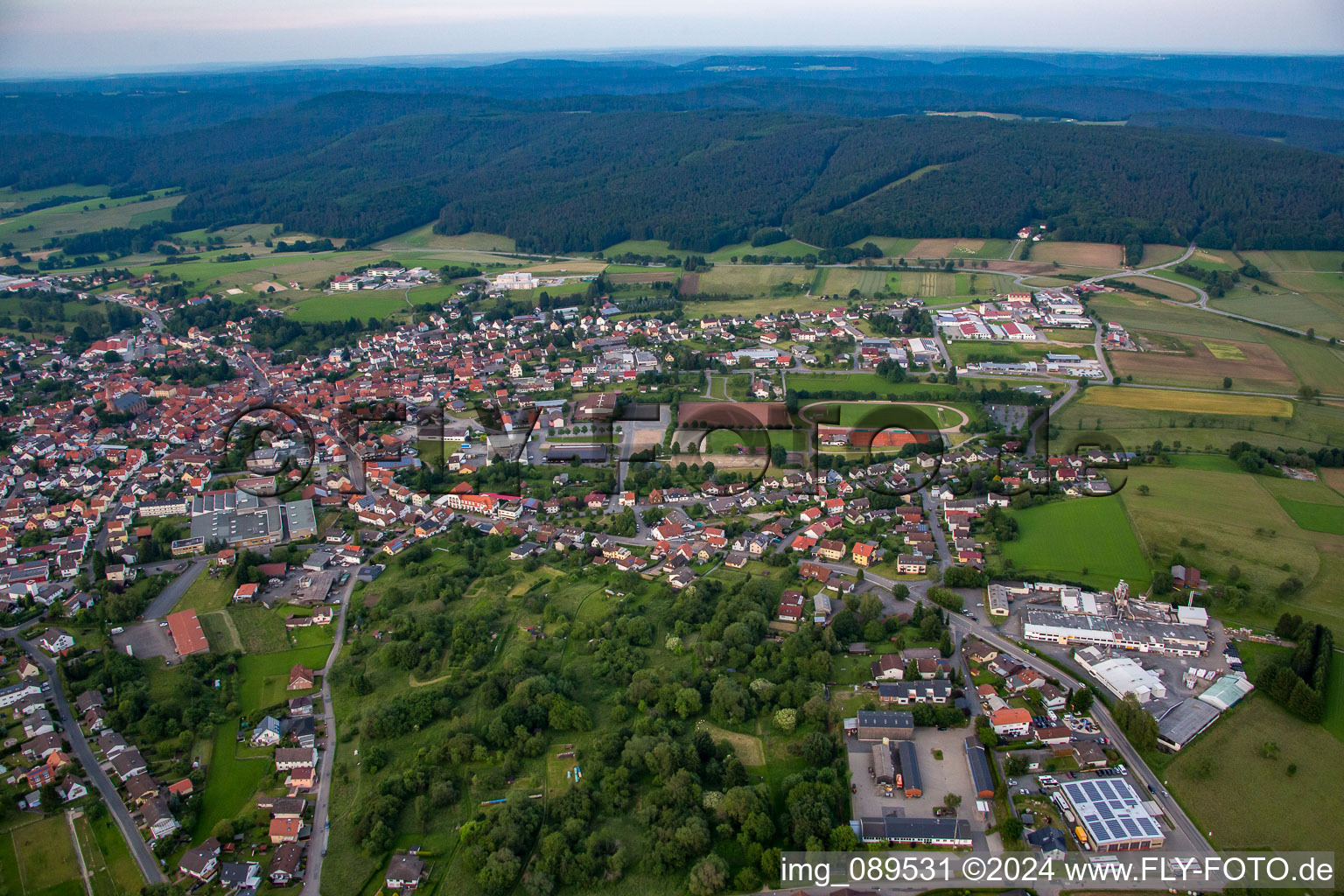 Quartier Beerfelden in Oberzent dans le département Hesse, Allemagne vue d'en haut