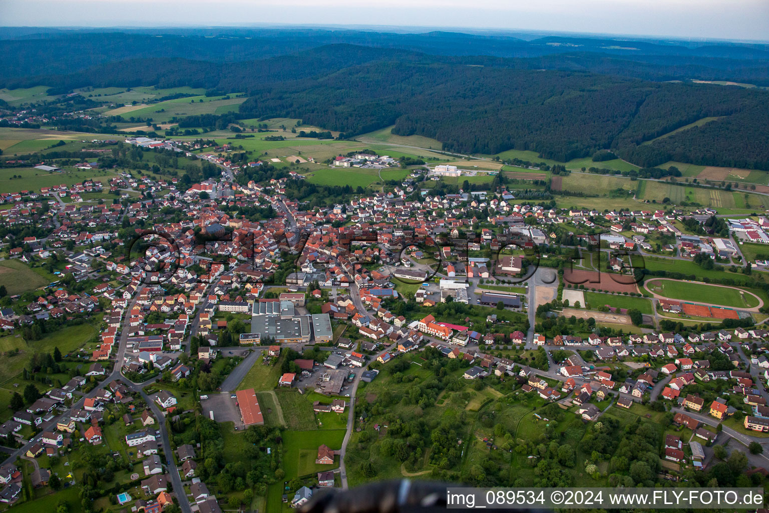 Quartier Beerfelden in Oberzent dans le département Hesse, Allemagne vue du ciel