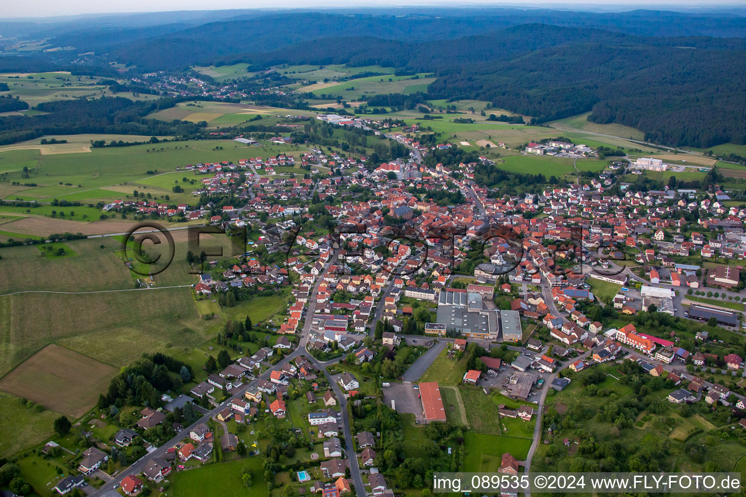 Enregistrement par drone de Quartier Beerfelden in Oberzent dans le département Hesse, Allemagne