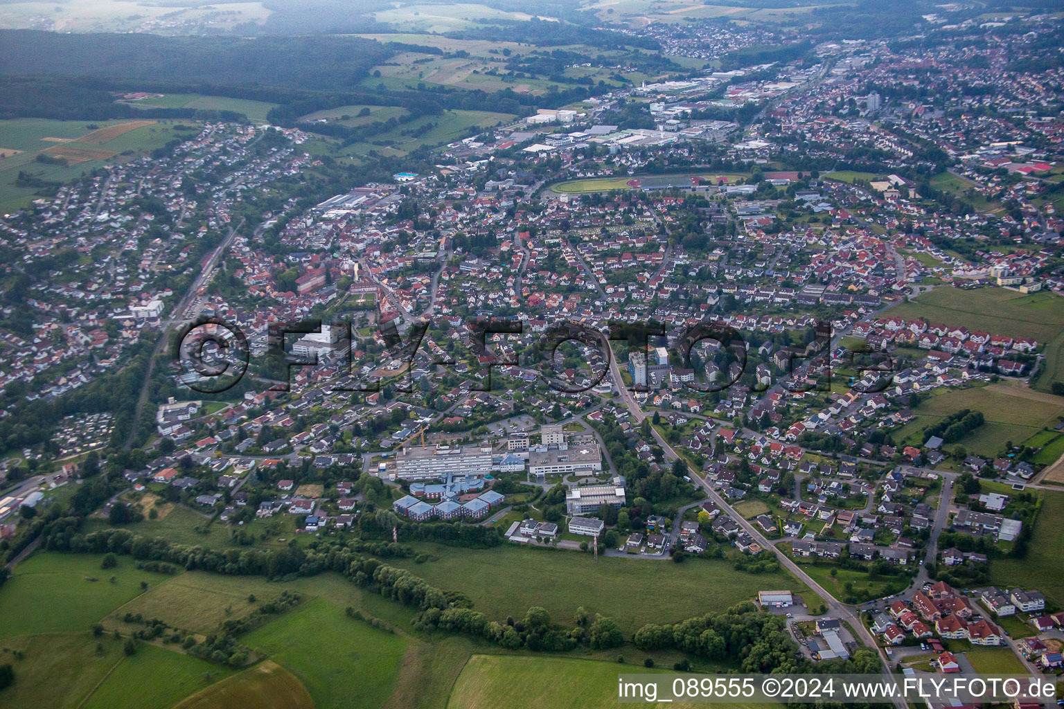 Vue oblique de Erbach dans le département Hesse, Allemagne