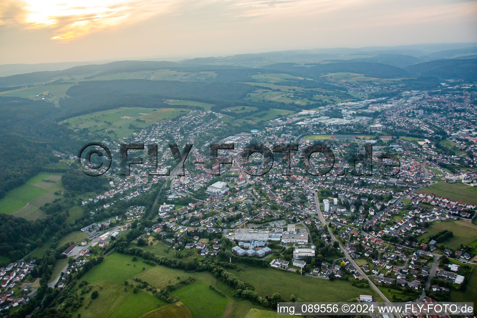 Vue aérienne de Du sud à Erbach dans le département Hesse, Allemagne