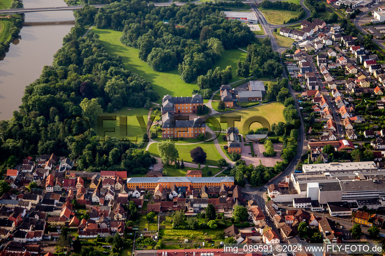 Vue aérienne de Parc du Château de Châteauform' Château Löwenstein à Kleinheubach dans le département Bavière, Allemagne