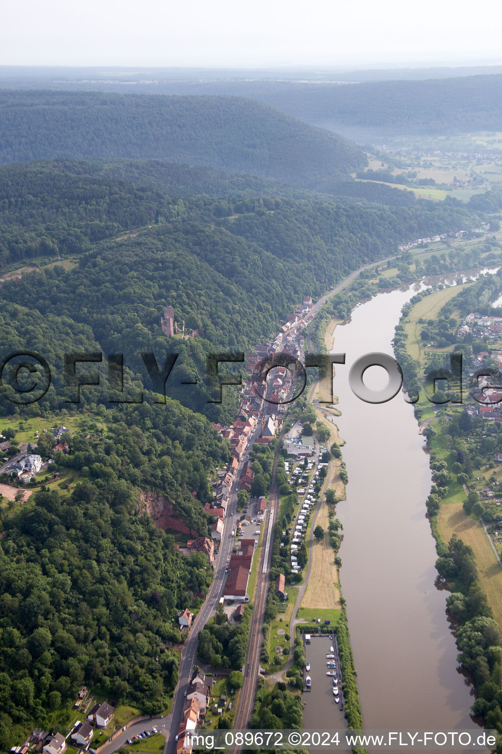 Vue aérienne de Stadtprozelten dans le département Bavière, Allemagne