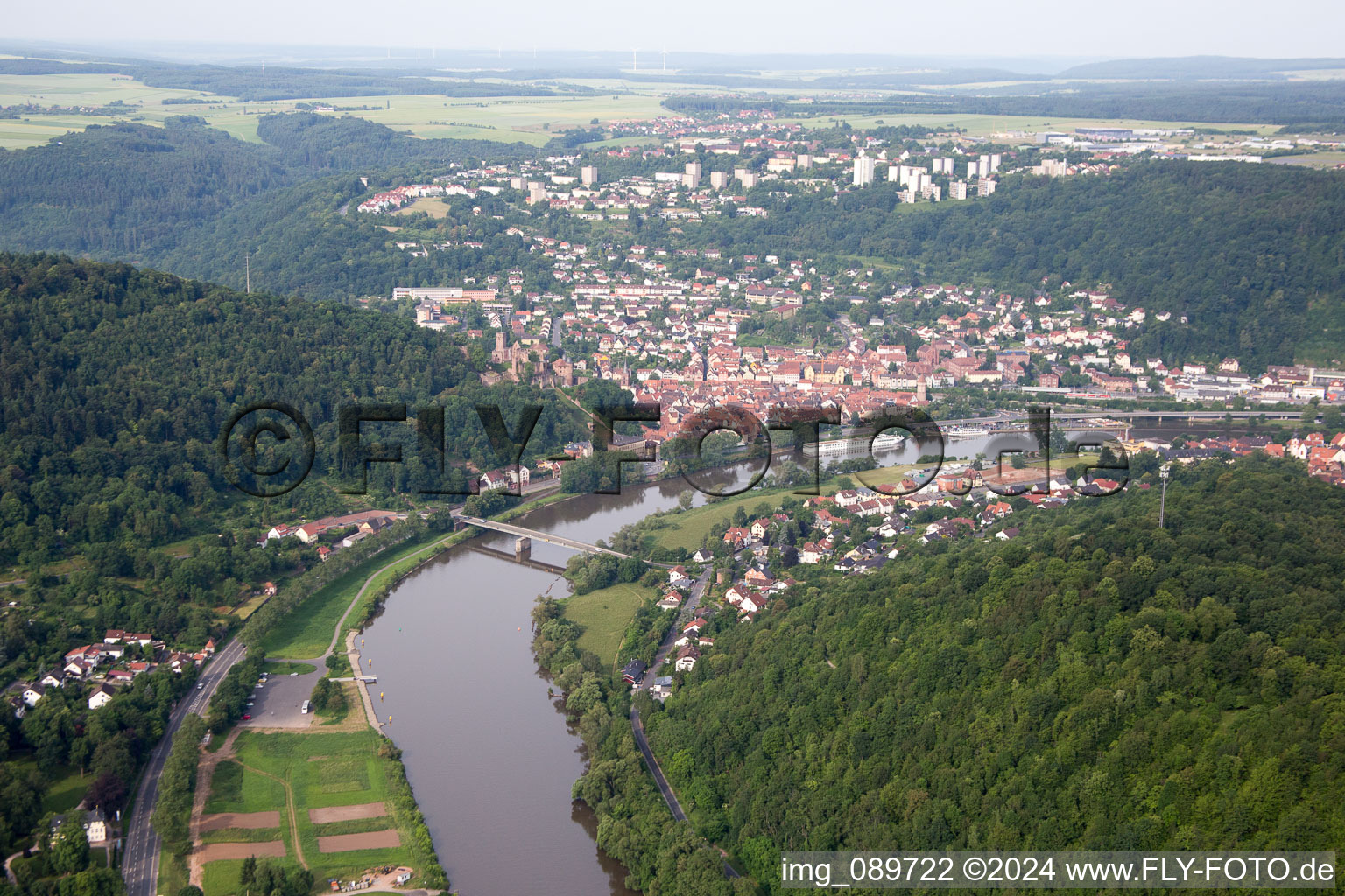 Wertheim dans le département Bade-Wurtemberg, Allemagne d'en haut