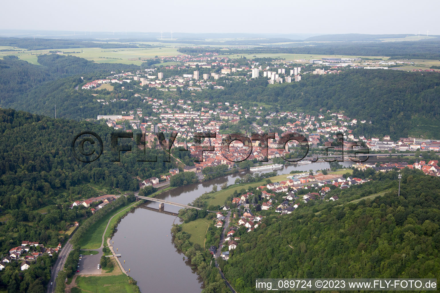 Wertheim dans le département Bade-Wurtemberg, Allemagne vue d'en haut