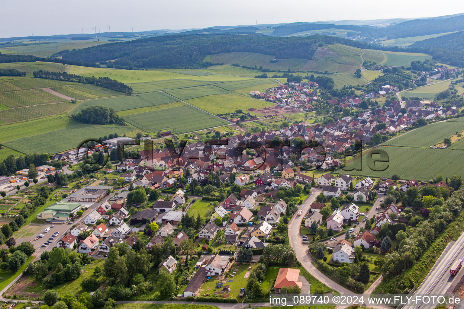 Vue oblique de Quartier Dertingen in Wertheim dans le département Bade-Wurtemberg, Allemagne