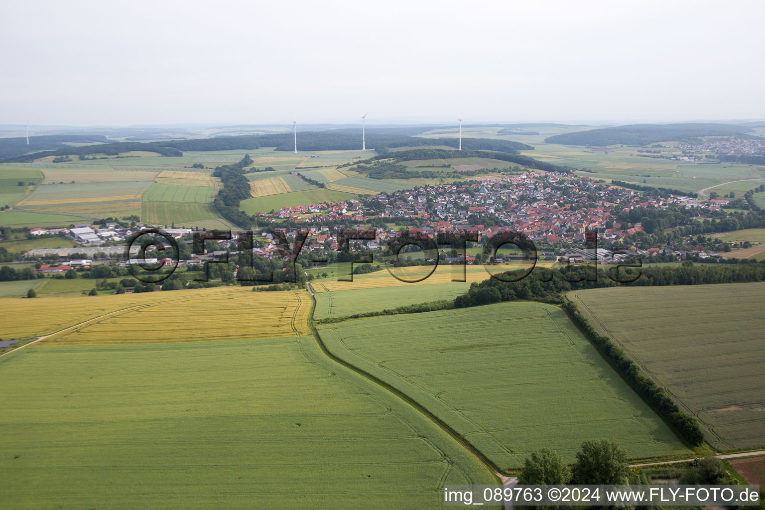 Photographie aérienne de Uettingen dans le département Bavière, Allemagne