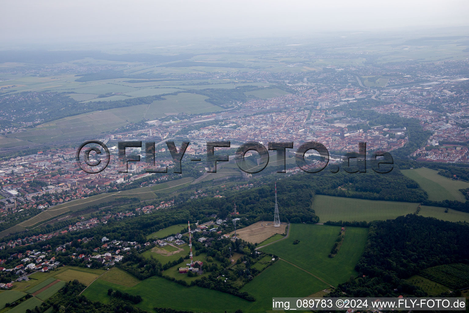 Vue aérienne de Würzburg dans le département Bavière, Allemagne