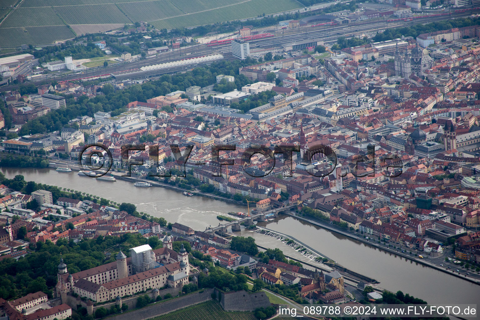 Würzburg dans le département Bavière, Allemagne d'en haut