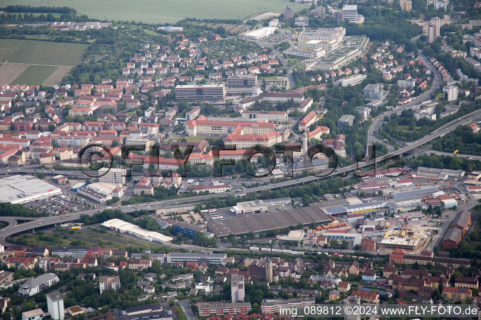 Würzburg dans le département Bavière, Allemagne hors des airs