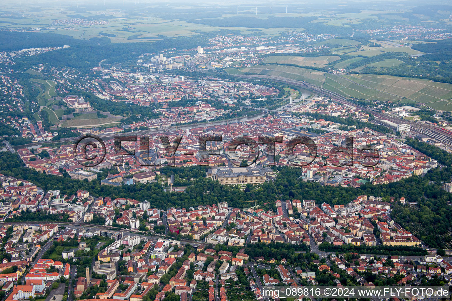 Würzburg dans le département Bavière, Allemagne vue du ciel