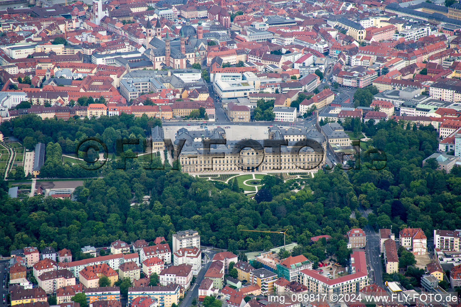 Enregistrement par drone de Würzburg dans le département Bavière, Allemagne