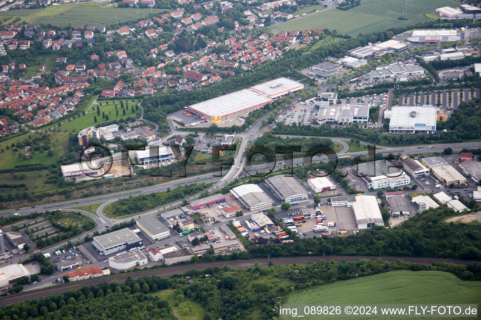 Vue aérienne de Lengfeld à Würzburg dans le département Bavière, Allemagne