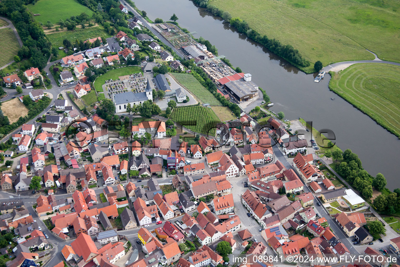 Vue oblique de Wipfeld dans le département Bavière, Allemagne