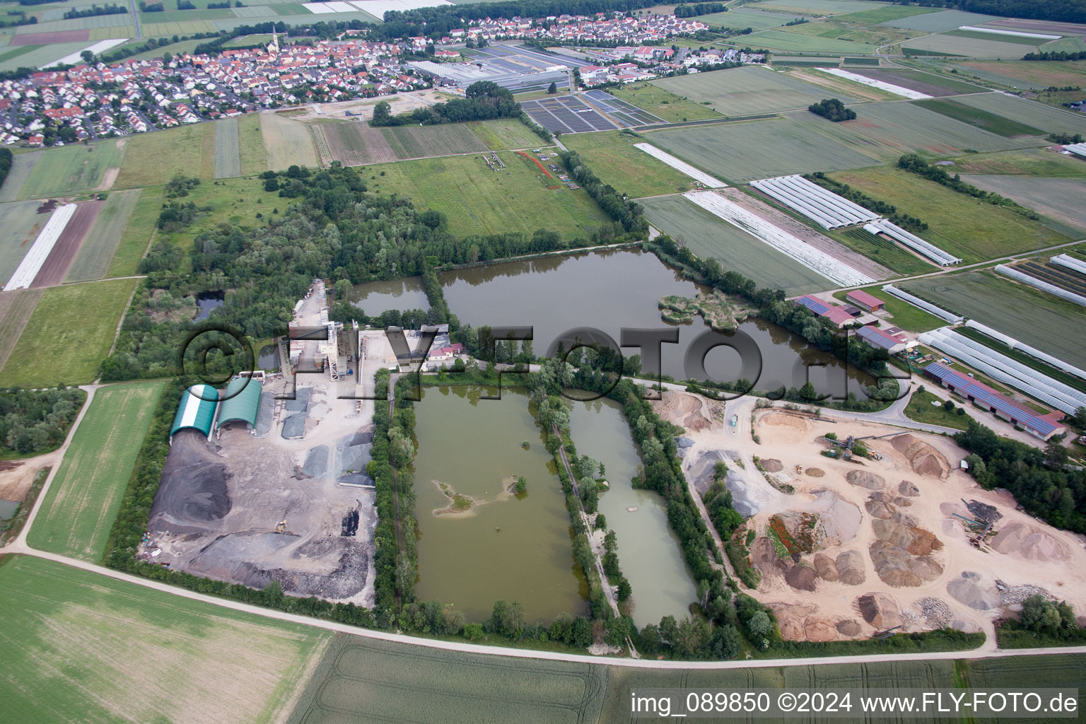 Vue oblique de Röthlein dans le département Bavière, Allemagne