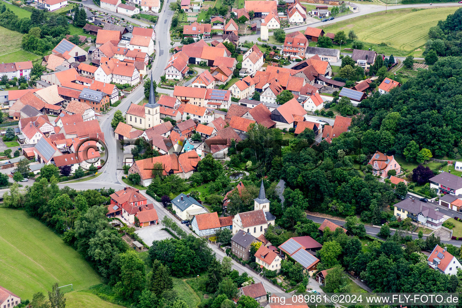 Photographie aérienne de Quartier Rothhausen in Thundorf in Unterfranken dans le département Bavière, Allemagne