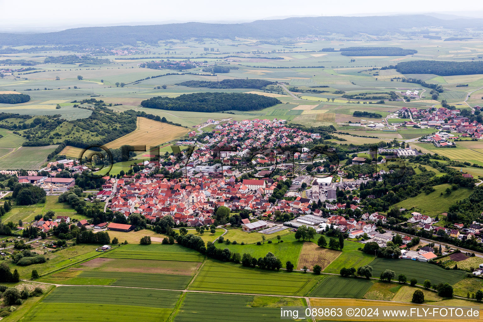 Vue oblique de Quartier Rothhausen in Thundorf in Unterfranken dans le département Bavière, Allemagne