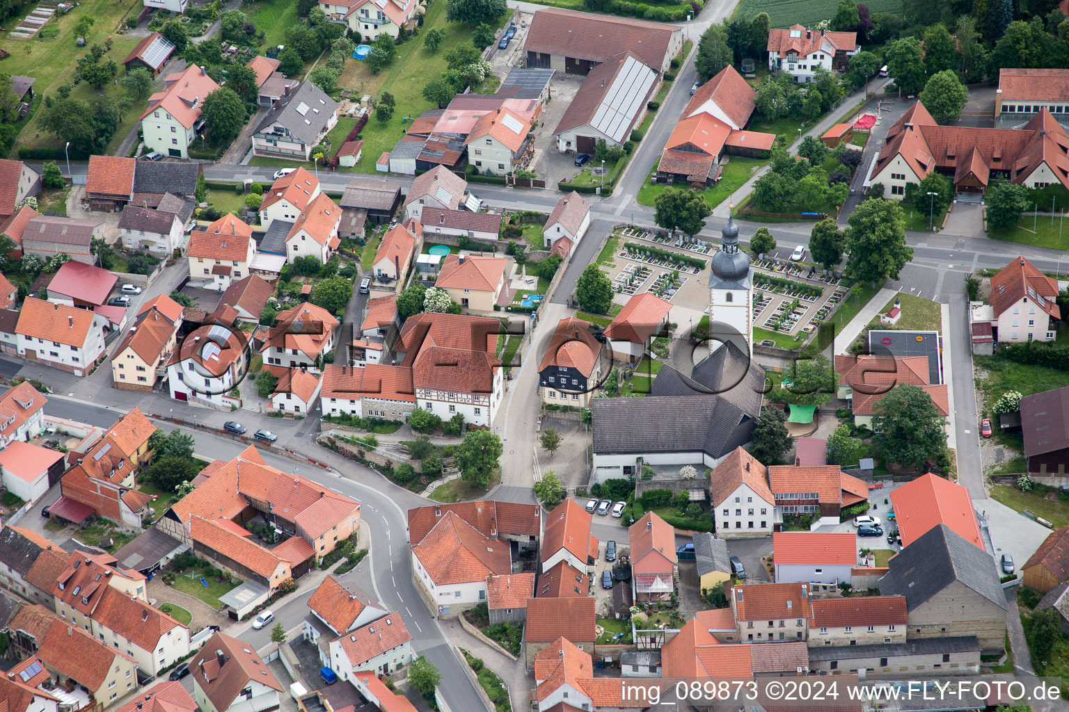 Photographie aérienne de Champs agricoles et surfaces utilisables à Großbardorf dans le département Bavière, Allemagne