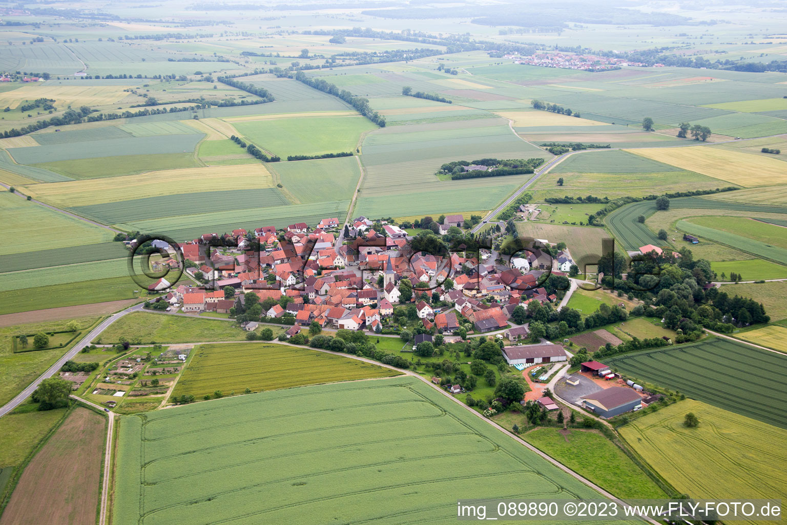 Vue aérienne de Rothausen dans le département Bavière, Allemagne