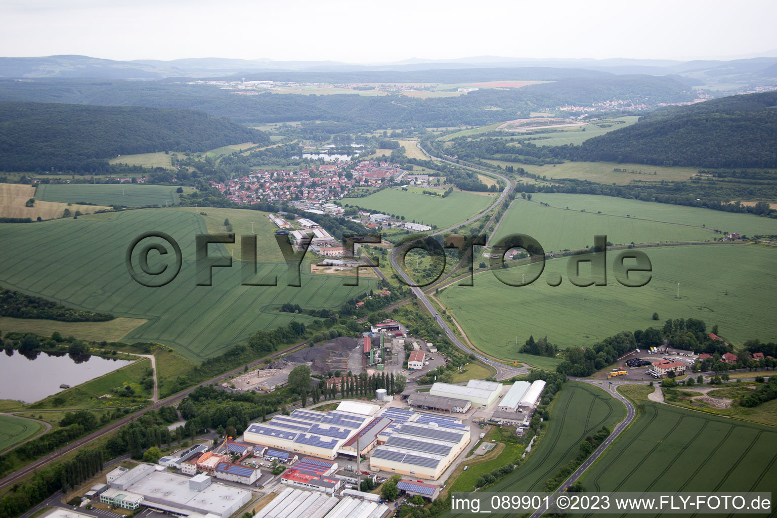 Vue aérienne de Ritschenhausen dans le département Thuringe, Allemagne