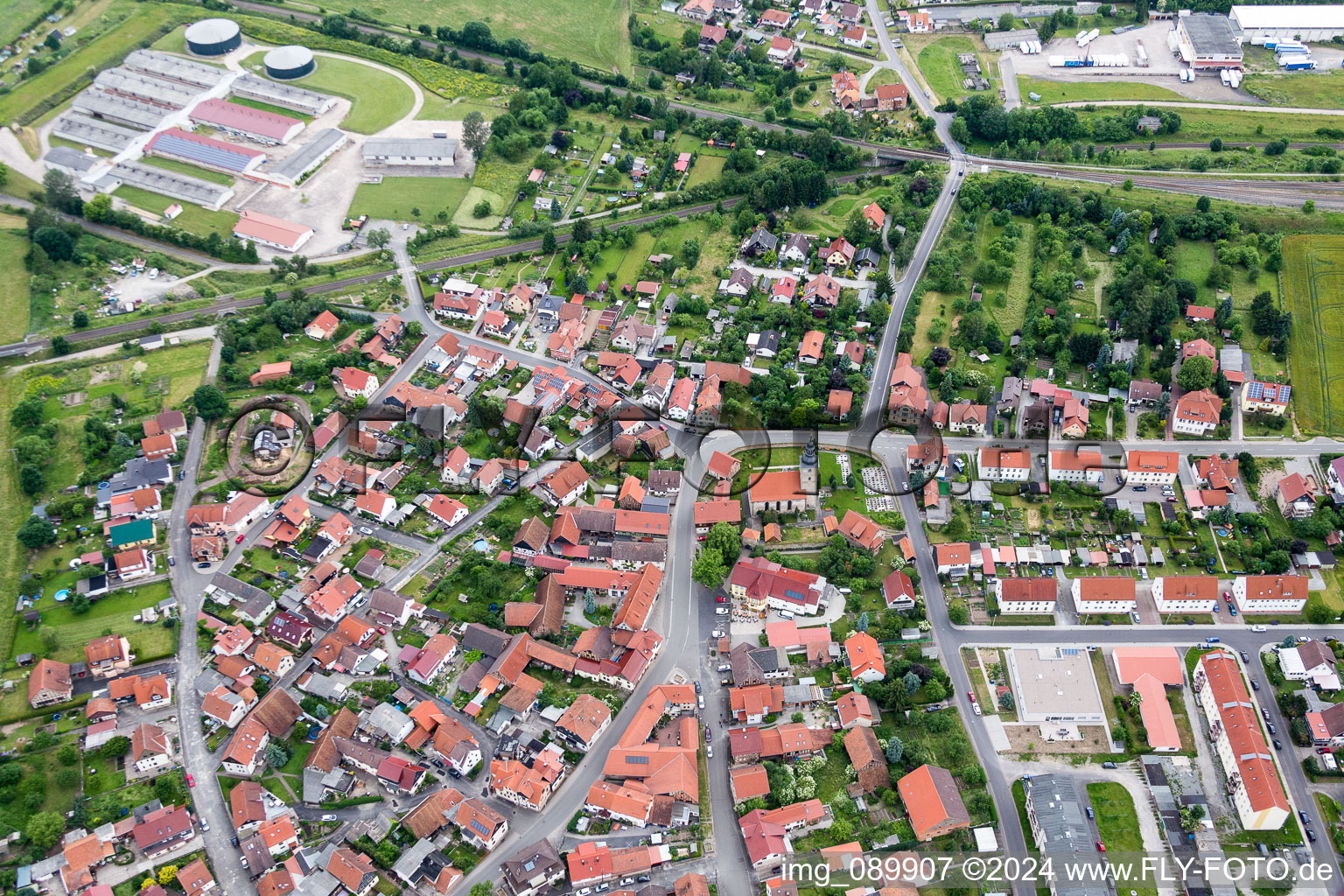 Vue aérienne de Quartier d'Obermaßfeld à Obermaßfeld-Grimmenthal dans le département Thuringe, Allemagne