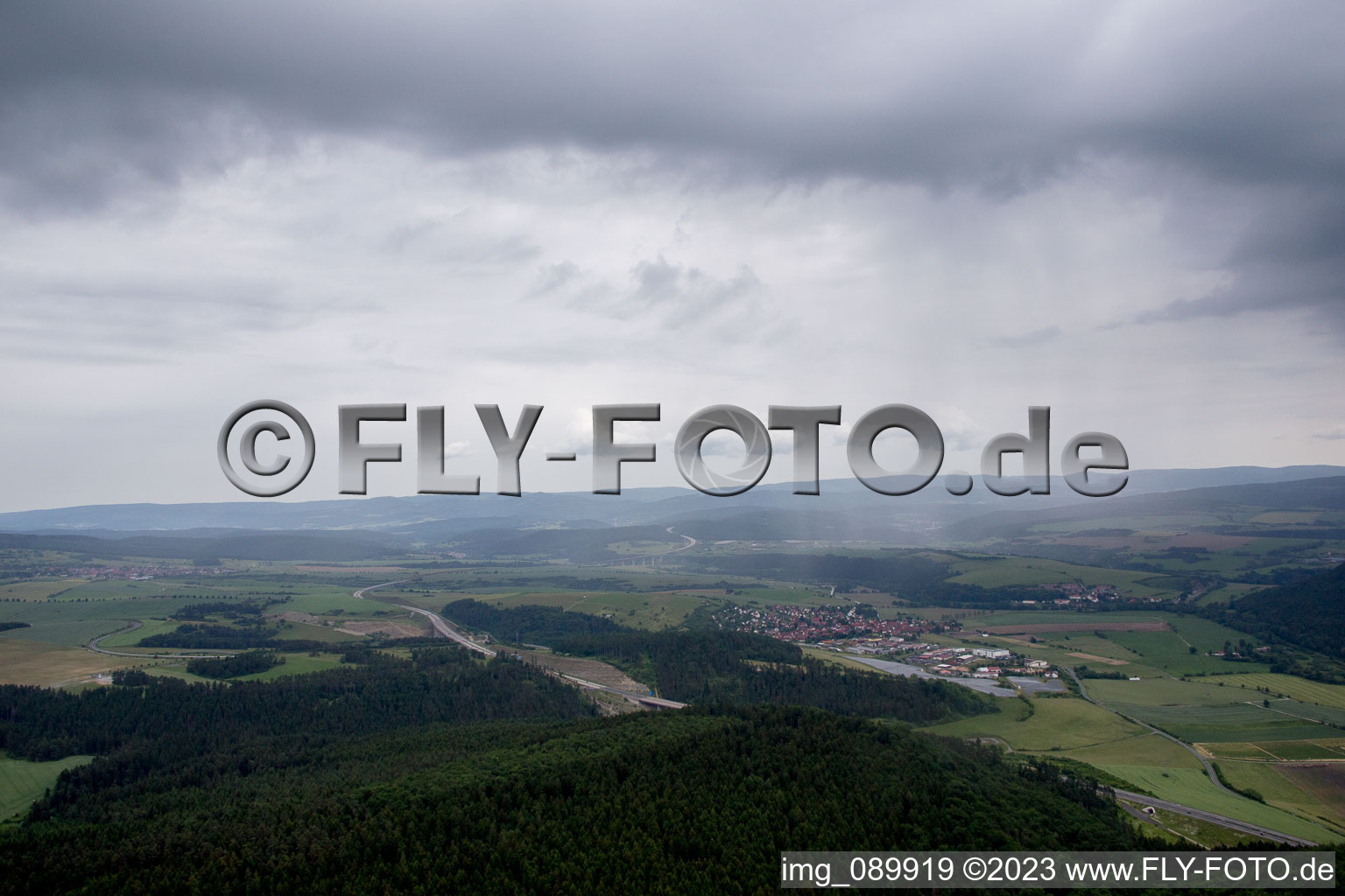Vue aérienne de Rohr dans le département Thuringe, Allemagne