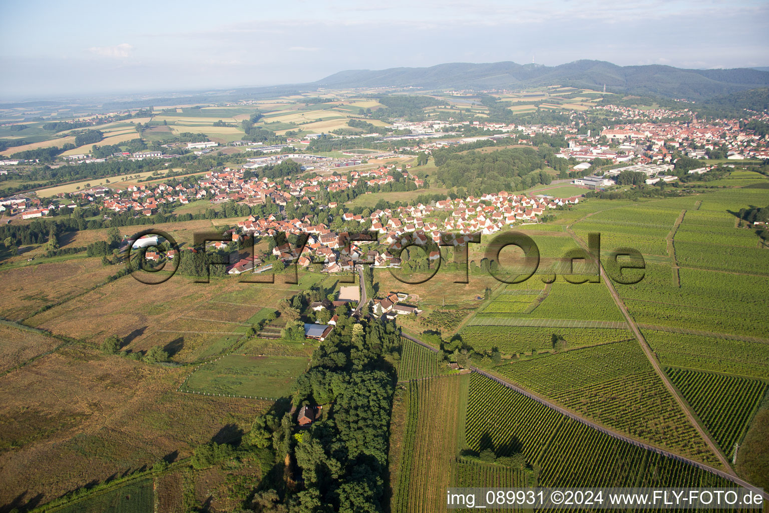 Quartier Altenstadt in Wissembourg dans le département Bas Rhin, France du point de vue du drone