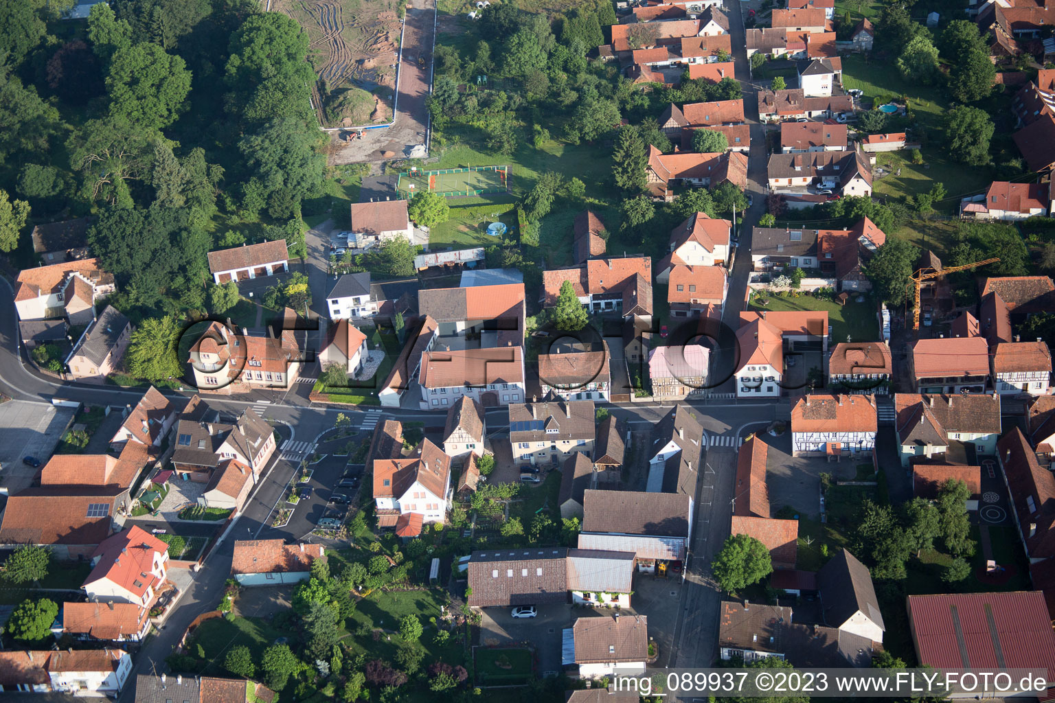 Altenstadt dans le département Bas Rhin, France vu d'un drone