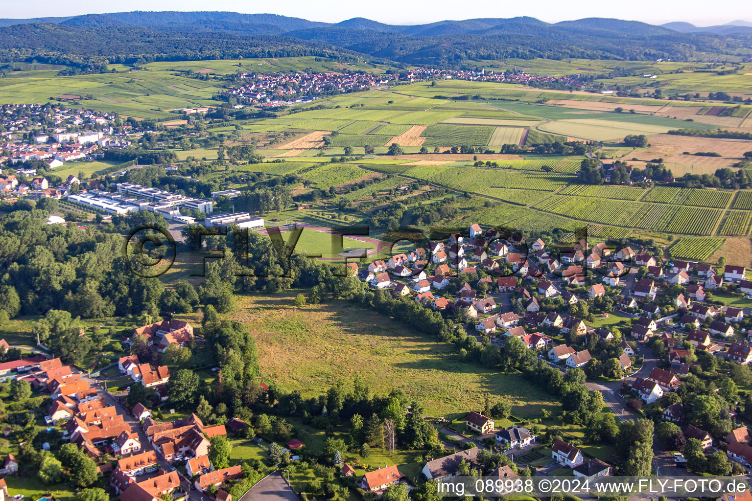 Vue aérienne de Quartier Altenstadt in Wissembourg dans le département Bas Rhin, France