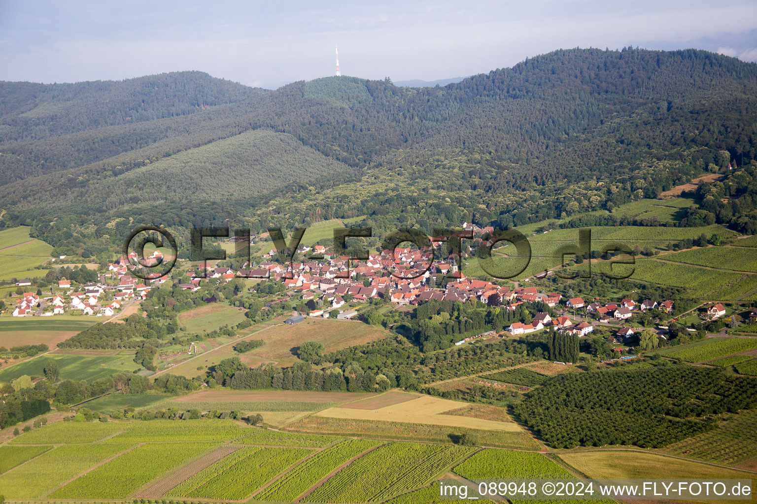 Rott dans le département Bas Rhin, France depuis l'avion