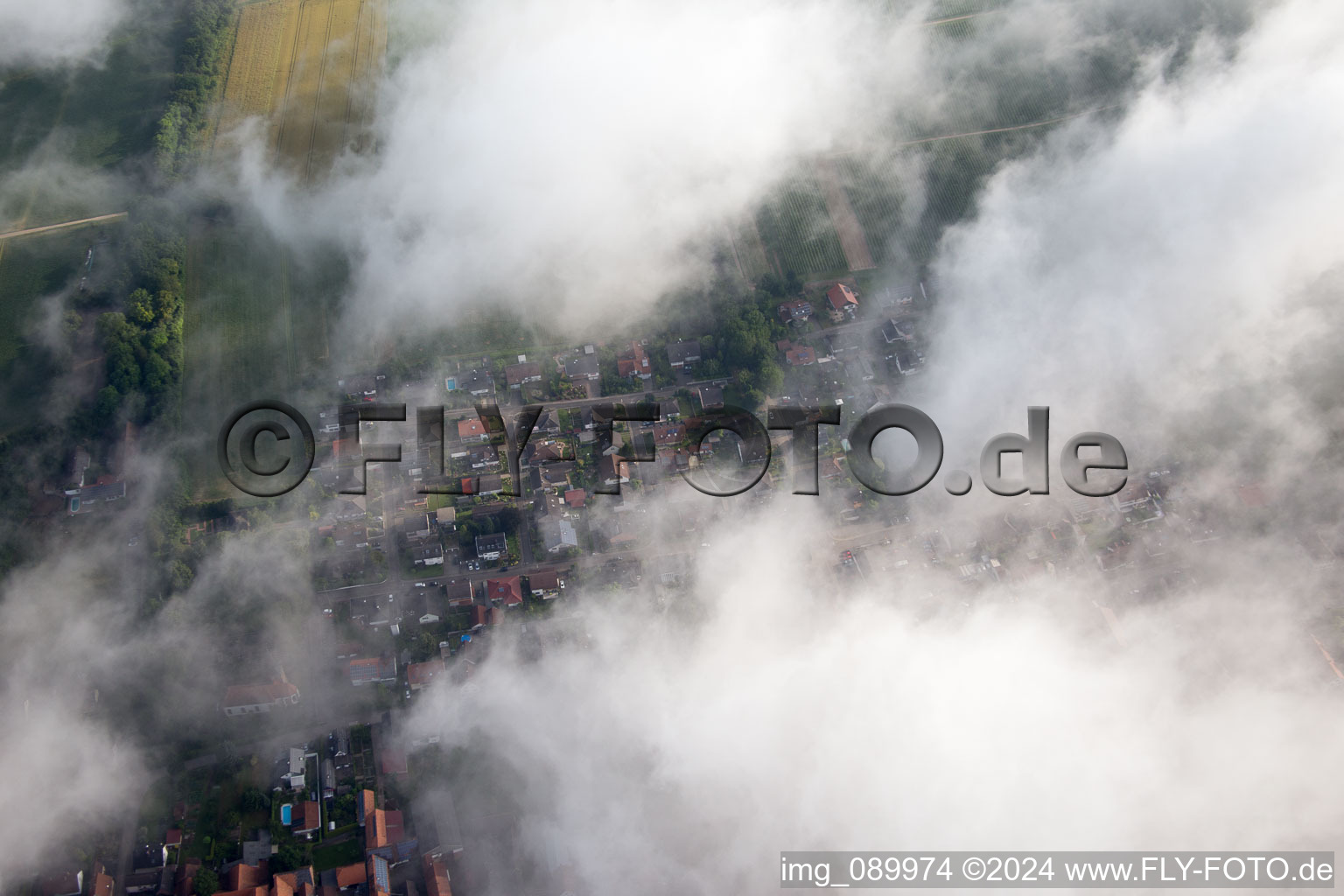 Freckenfeld dans le département Rhénanie-Palatinat, Allemagne depuis l'avion