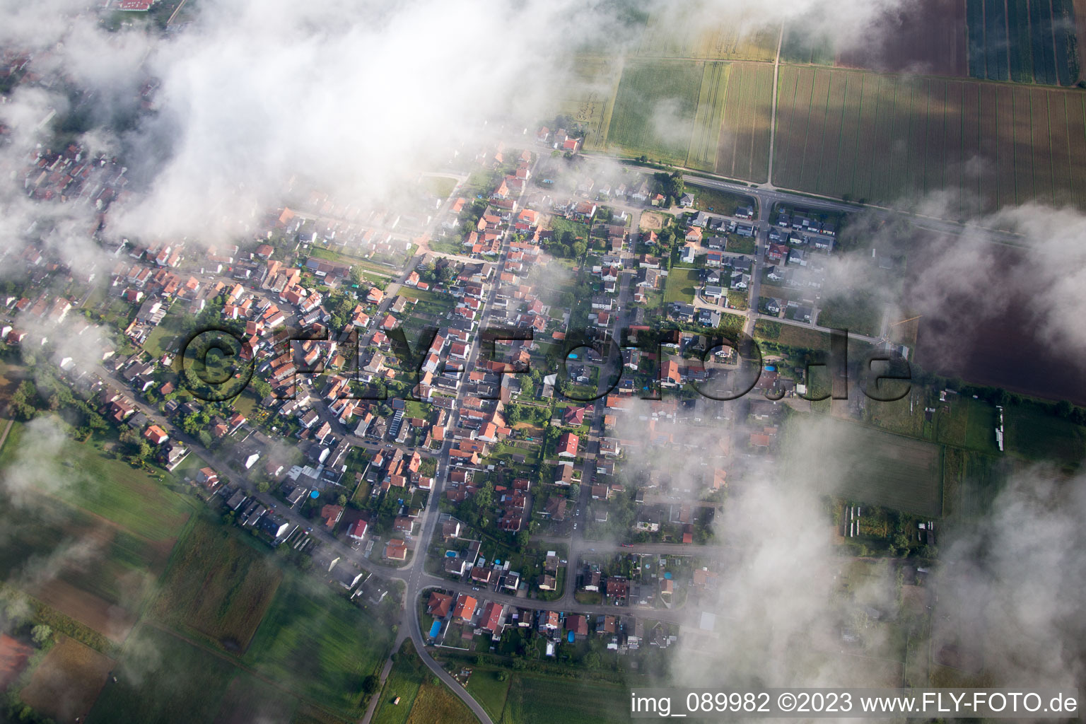 Photographie aérienne de Minfeld dans le département Rhénanie-Palatinat, Allemagne