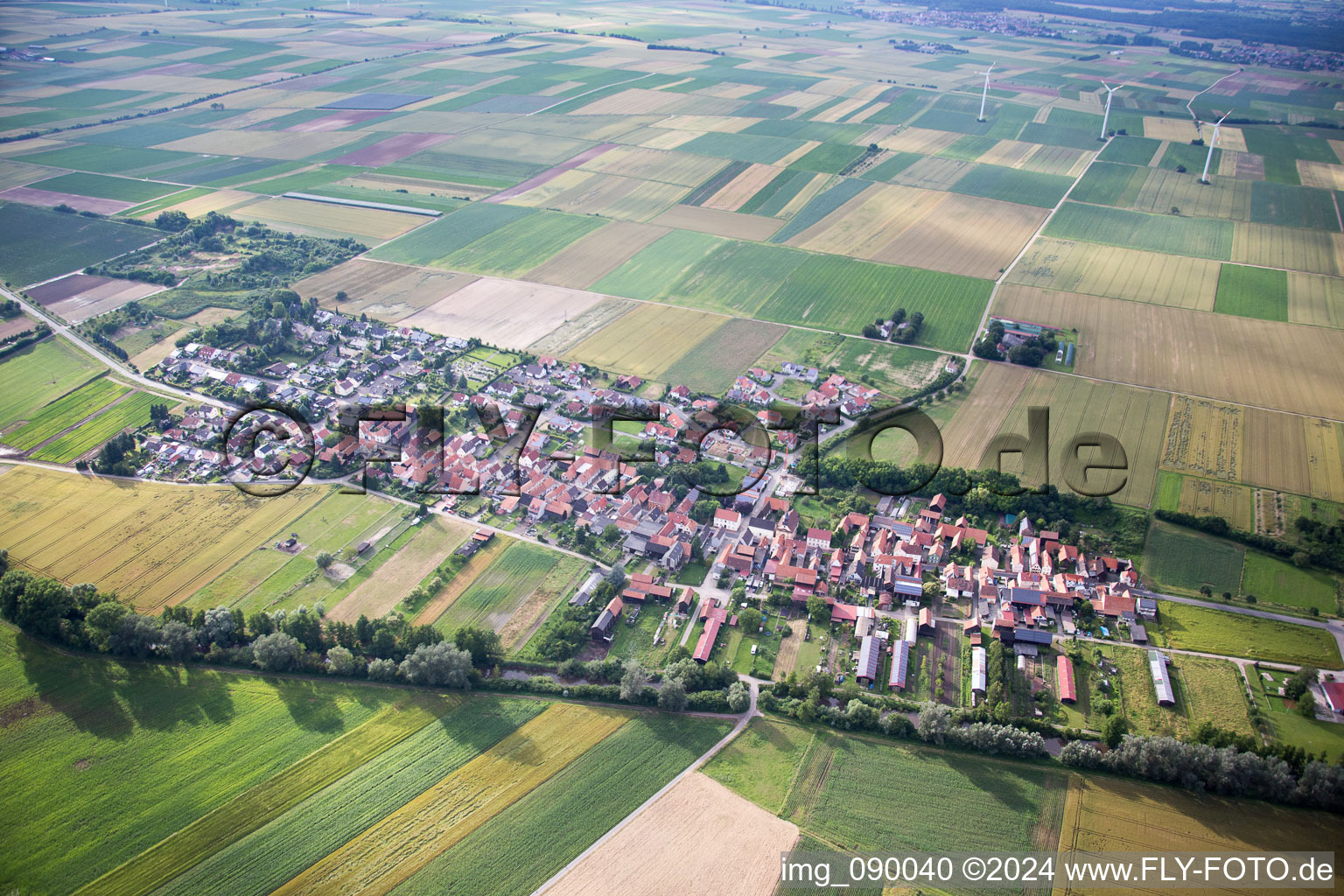 Herxheimweyher dans le département Rhénanie-Palatinat, Allemagne depuis l'avion