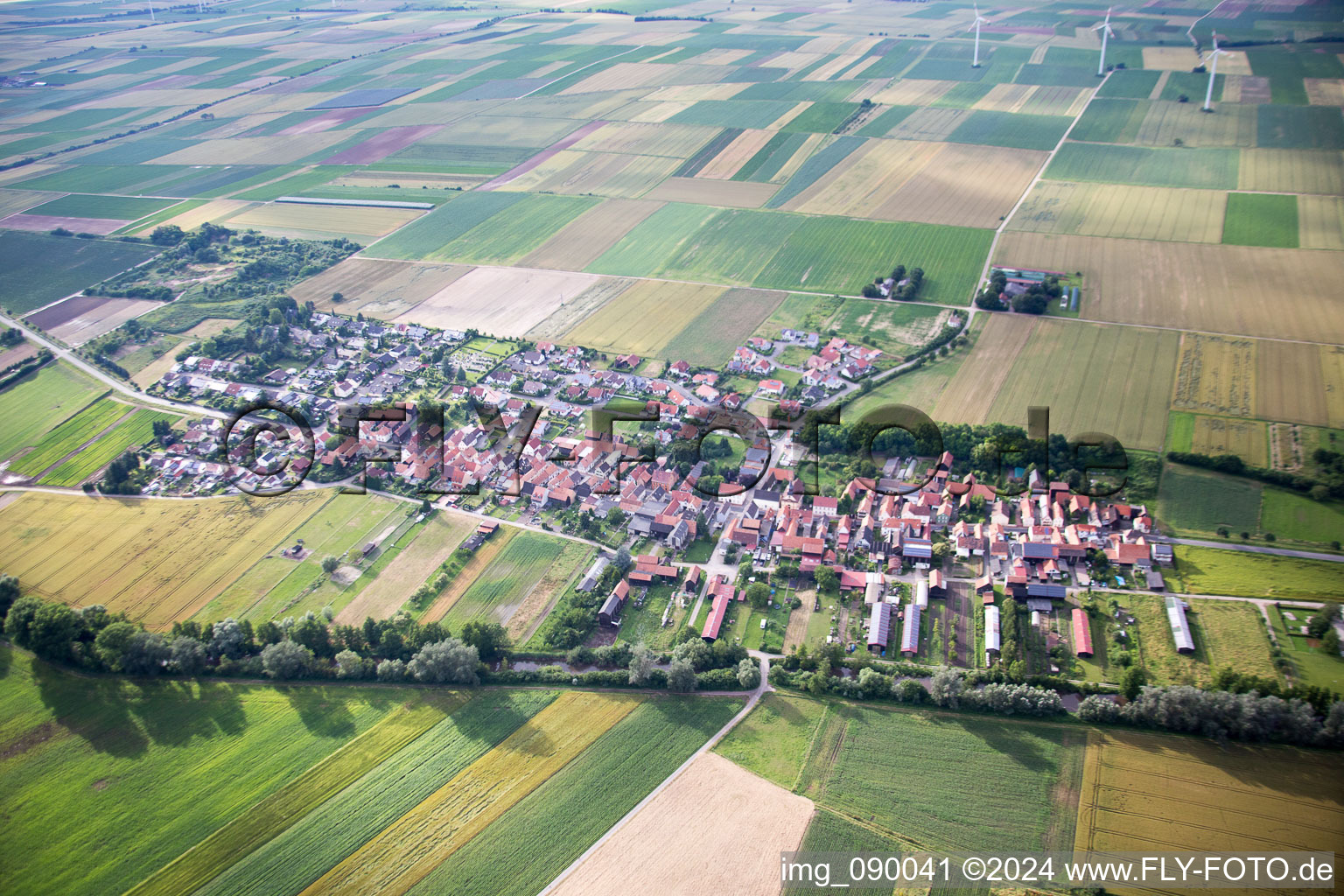 Vue d'oiseau de Herxheimweyher dans le département Rhénanie-Palatinat, Allemagne